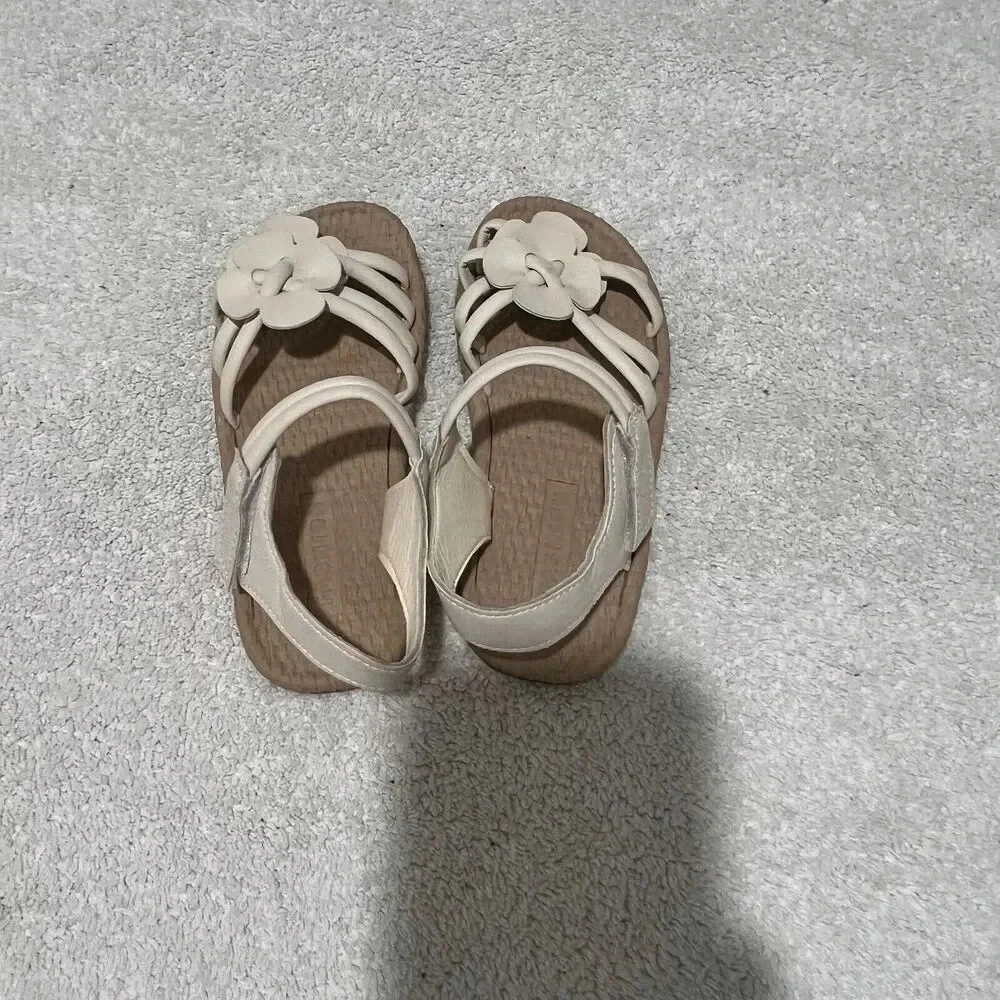 Gymboree & Fashion Kids Girls Pink Gladiator Sandals 10 & White Toddler Lot Of 2